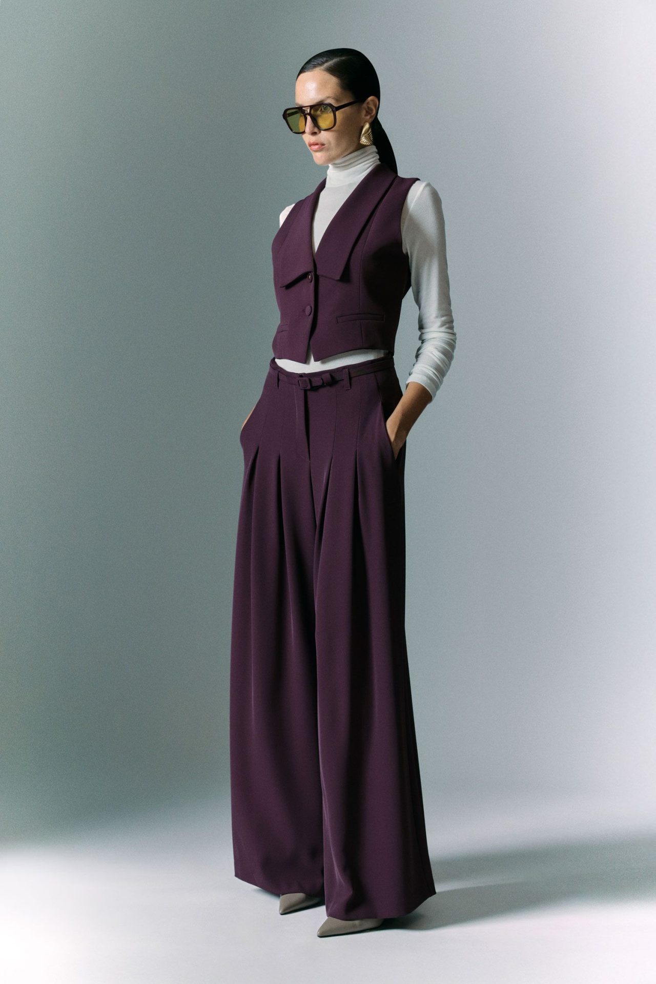 PANTALONE CON PINCE PALAZZO PEZ3KHXC - IMPERIAL - immagine 5