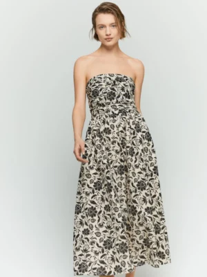 ABITO CITRATO IN MUSSOLA DI COTONE FANTASIA BIANCO E NERO - IBLUES