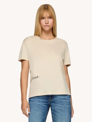 T-SHIRT JF0350D IU2 BEIGE - DONDUP