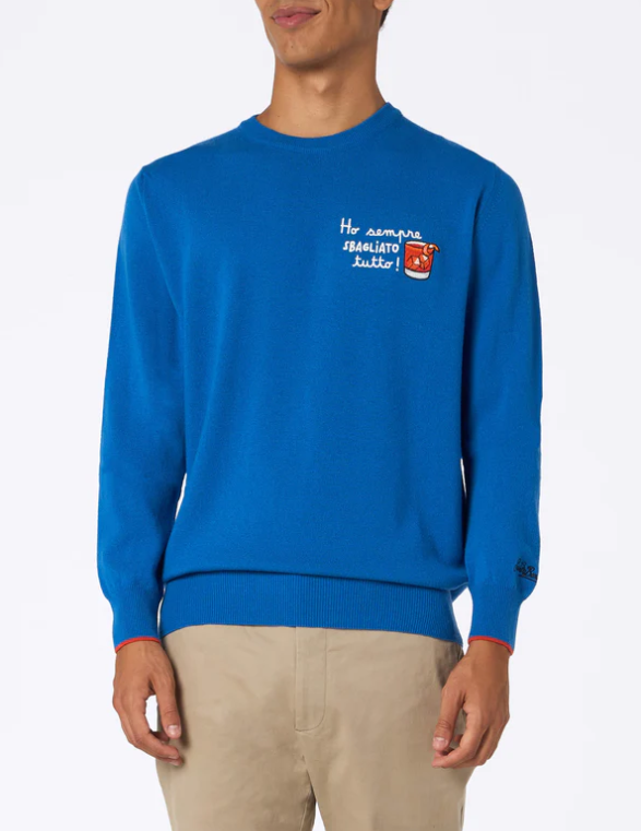 MAGLIA CON RICAMO HO SEMPRE SBAGLIATO TUTTO-SAINT BARTH