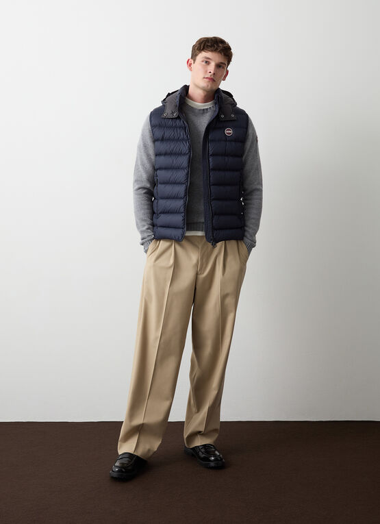 FEOYA Gilet Imbottito Invernale Uomo Senza Maniche – Cappuccio Staccabile, Antivento, Leggero, Grigio, XL