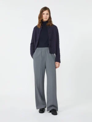 Pantalone in gabardina di lana tecnica - GRIGIO MEDIO
