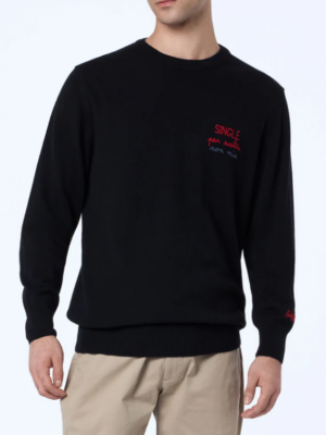 MAGLIA NERA CON RICAMO SINGLE PER SCELTA NON MIA-SAINT BARTH